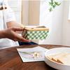 Butter Box Ceramic Thickened Storage Box with Lid Retro Household Kitchen Sealed and Fresh-keeping Cheese Storage Box