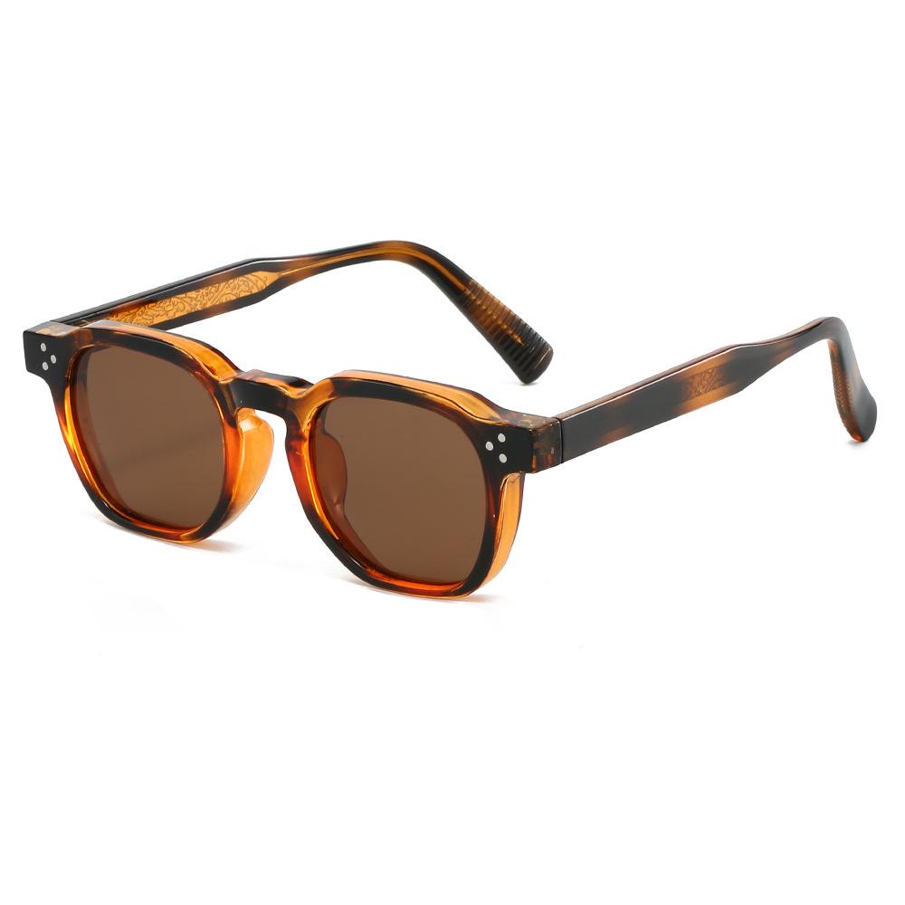 New Retro Tortoise Shell Square Sunglasses Women Men Y2K Trendy UV400 Protection Contrast Color Frame Design