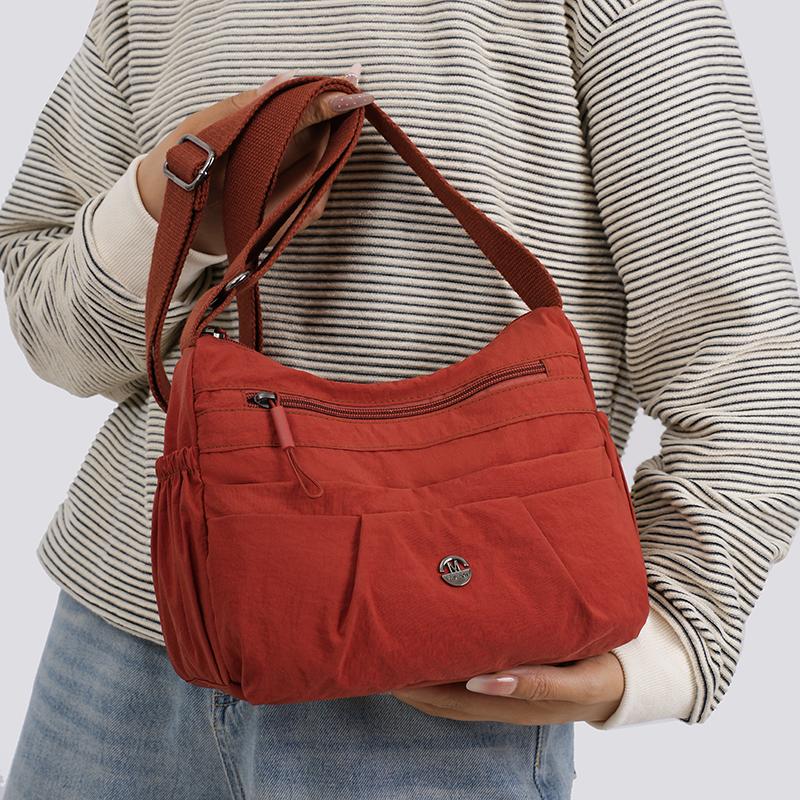 Crossbody Bag Women's Large Capacity Shoulder Bag Lightweight Multi-Layer Middle-Aged Mother Bag