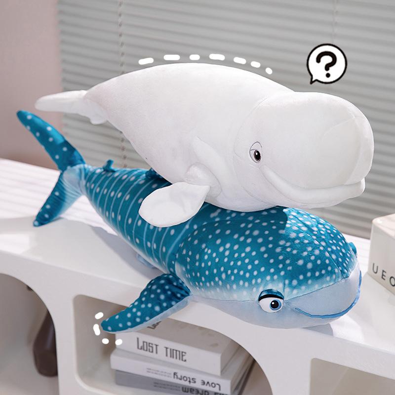 Blue Whale Doll Pillow Cushion White Whale Shark Doll Plush Toy Ragdoll Nap Pillow Children's Gift