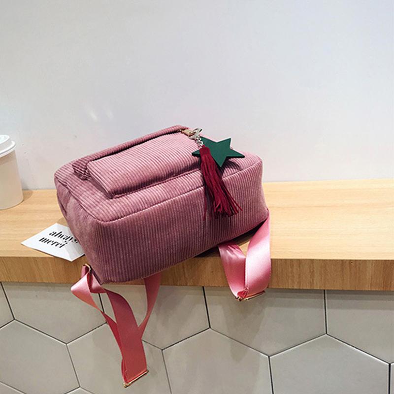 Lässiger weiblicher Rucksack Frauen College Schultaschen Reiserucksack Cord Umhängetaschen für Mädchen im Teenageralter Sport Rucksack