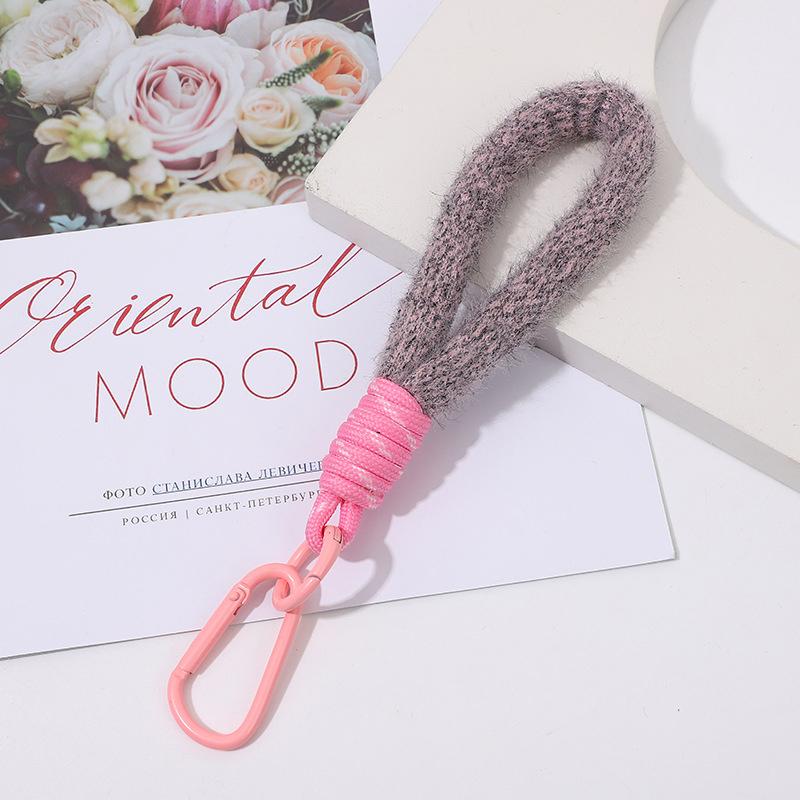 

Креативный плюшевый шнурок для ключей для телефона, женский чехол, анти-потеряющийся узел, веревочный ремешок, автомобильные брелки, аксессуары для самостоятельного изготовления