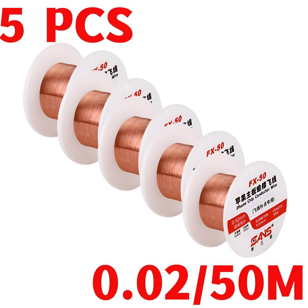 Insulated Copper Link Wire 0.01mm 0.02mm Mobile Phone PCB Repair Jumper Wire for IPhone Motherboard PCB Welding Repair Tools