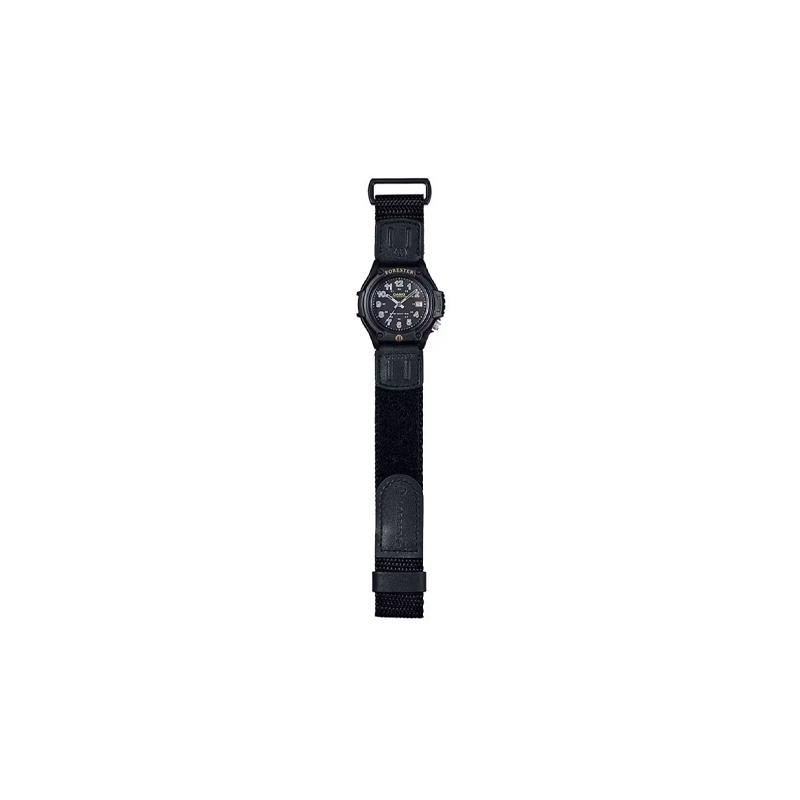 Casio YOUTH series-disk three-hand retro fashion trend date display waterproof quartz movement leather canvas strap Japanese and Korean FT500WC-1BV