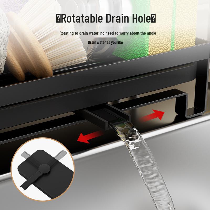 Stainless Steel Multifunctional Sink Sponge & Dishcloth Holder Rack