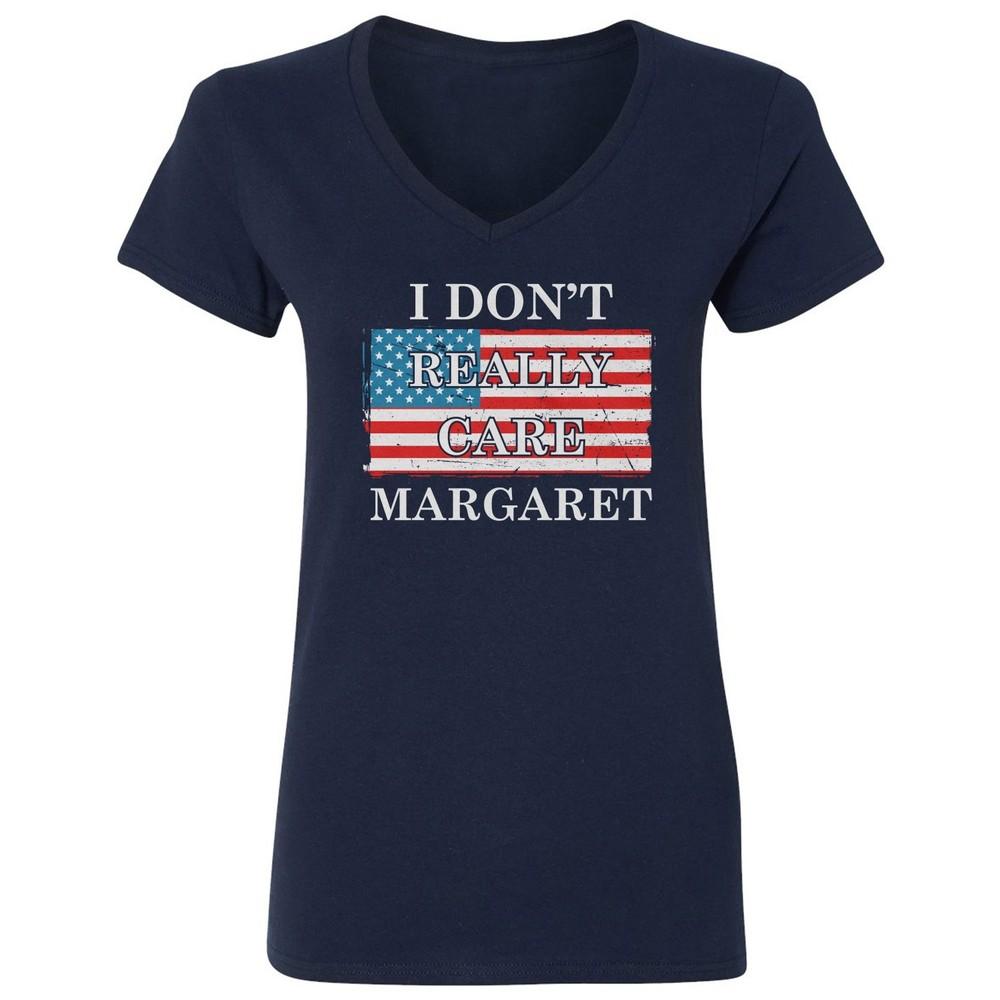 Vance I Dont Really Care Margaret USA Flag Trump Ladies V-Neck Tshirt Unisex T-Shirt L