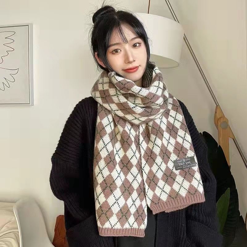 

Soft and Waxy College Style Korean Style Versatile and Cute Scarf for Women Winter Warm Student Korean Version Ins Scarf for Men 35*175cm