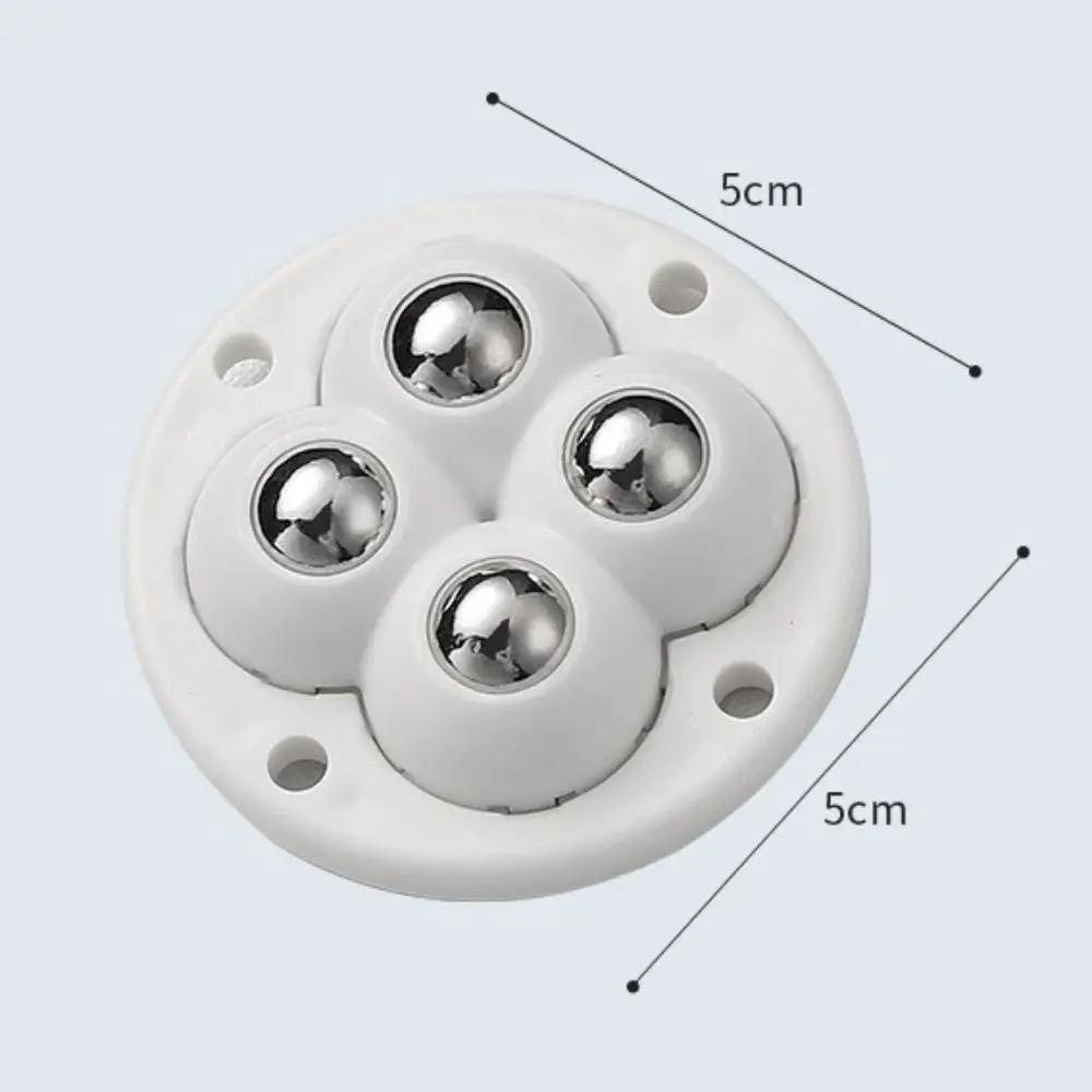 4pcs Pulley Furniture Casters Wheels Mute Ball Self Adhesive Type Universal Wheel 360° Rotation Strong Load-bearing