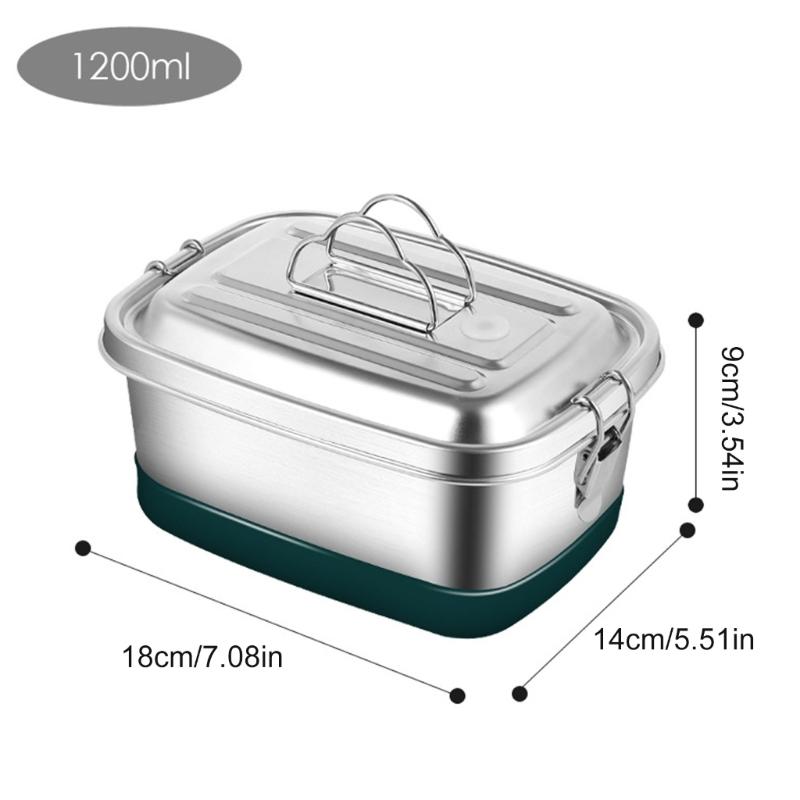 Stainless Steel Lunch Box Double Layer Bentos Box with Compartments Leak Proof Food Container for Adults and Kids