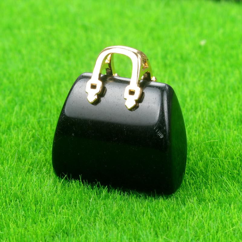 Natural Stone Carved Mini Bag Reiki Healing Crystal Handbag Shape Palm Worry Stones Chakra Balancing Gifts