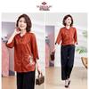 Yuzhaolin Chinese Style 3/4 Sleeve Set for Mature Women