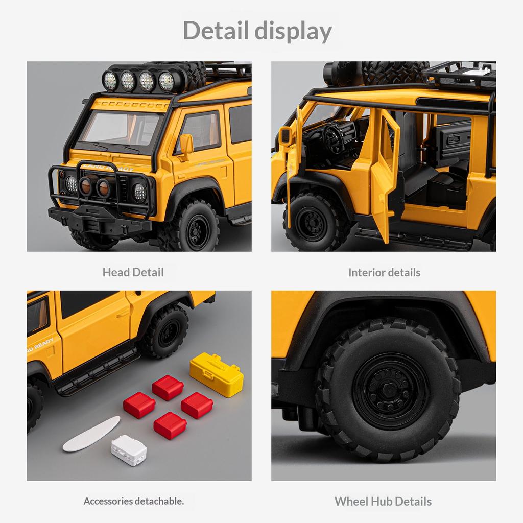 1:24 Scale VAN Off-road Vehicle Model Outdoor Camping Vehicle Toy Children's Holiday Gift Halloween Christmas Gift