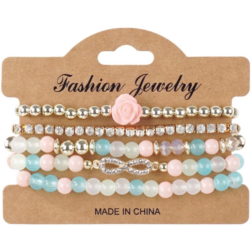 Богемный браслет креативный с кисточками многослойный бусинный браслет