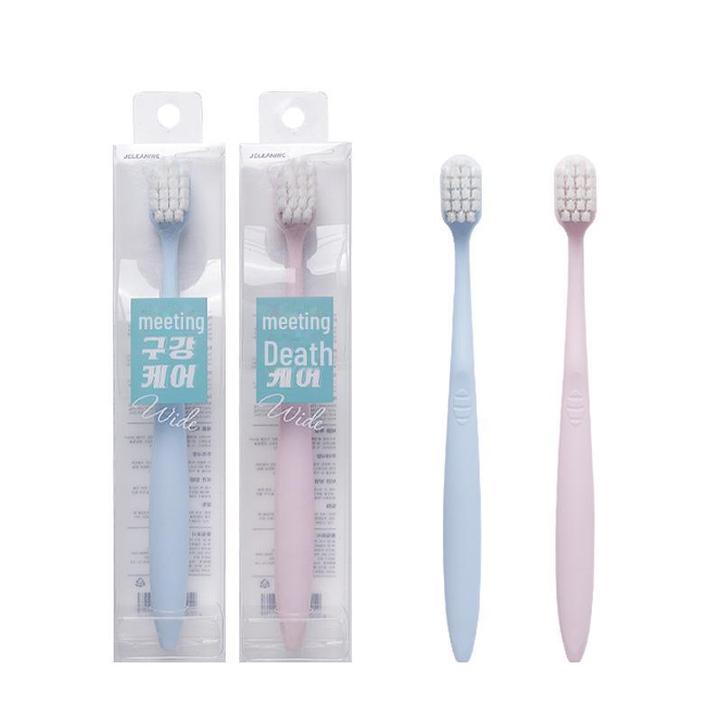Zahnbürste im koreanischen Stil mit weichen Borsten und breitem Kopf – Einzelpackung für Erwachsene und Paare