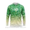 Mens Quick-Dry Ice Silk Long Sleeve Fishing Shirt UPF50 Sun Protection Hooded Tee With Integrated Face Cover