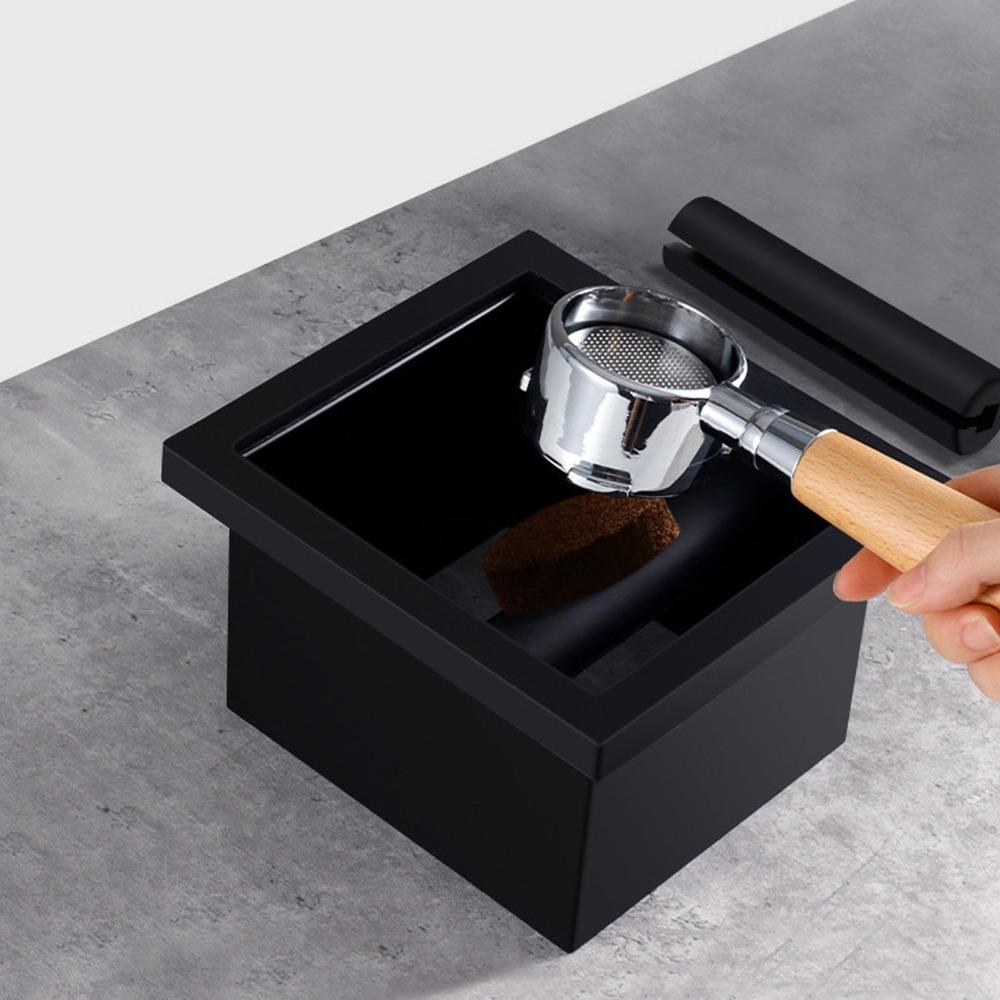 Bottomless Coffee Knock Box Black Rubber Bottomless Knock Box  Commercial Coffee Shop
