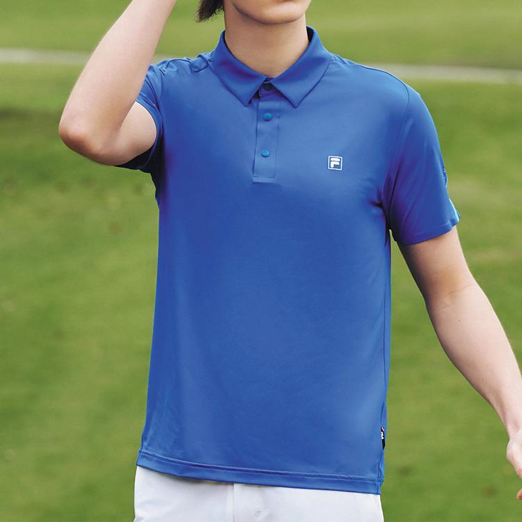 Fila Athletics Casual Sports Short Sleeve Polo Shirt Men Tops Permanent-Blue A11M025155F-RB