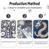 DIY Pearl Diamond Art Painting Kits for Adult and Beginners, Majestic Dragon Sparkling Painting Craft Home Wall Decor Handmade Gift