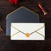 Greeting Card Envelopes Elegant Golden Border Envelope Set for Office Events 10 Pack Luxury V Flap Quick Seal for Mailing