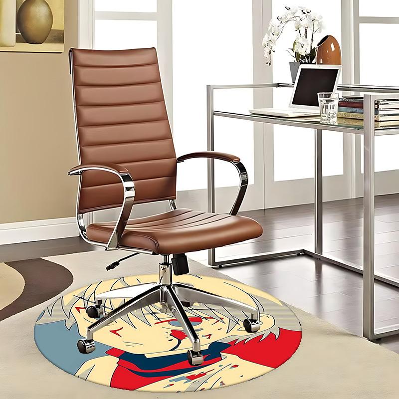 

1pc Anime Cartoon Design Round Carpet - Office Chair Mat, Non-Slip Rug for Home Decor, Living Room, Bedroom, Game Room, Dormitory Flooring Gift.W034 80cm by 80cm