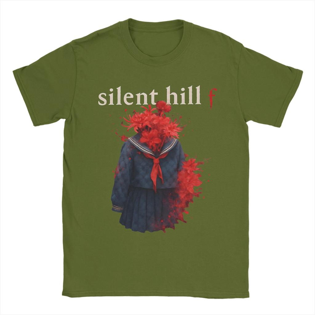 Leisure Silent Hill F Blooming Death T-Shirts Men Round Collar Pure Cotton T Shirts  Short Sleeve Tees Plus Size Clothes