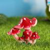 Mini Resin Mushroom Figurine Tiny Bonsai Craft Decoration Small Lawn Fairy Garden Ornament for Indoor Outdoor Terrarium DIY Craft Home Tabletop Micro