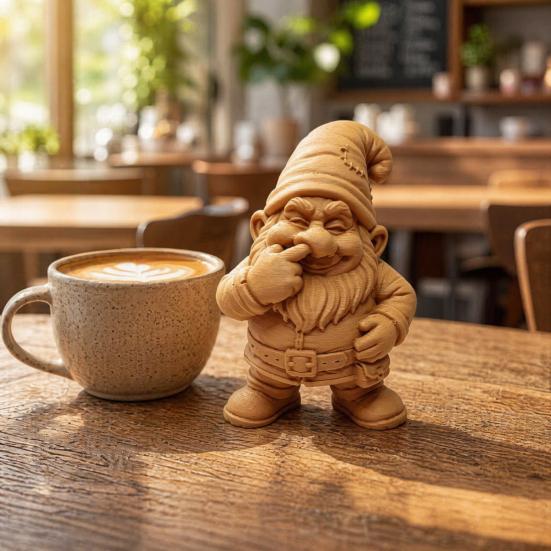 3D Printed Gnome Figurine, Nose Picking Cartoon Gnome Statue, DIY Coloring Painting Dwarf Sculpture for Home Office Desk Decor