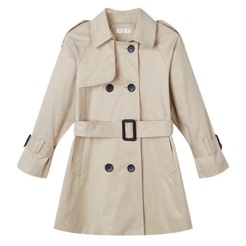 Girls  British Style Mid-length Trench Coat 140