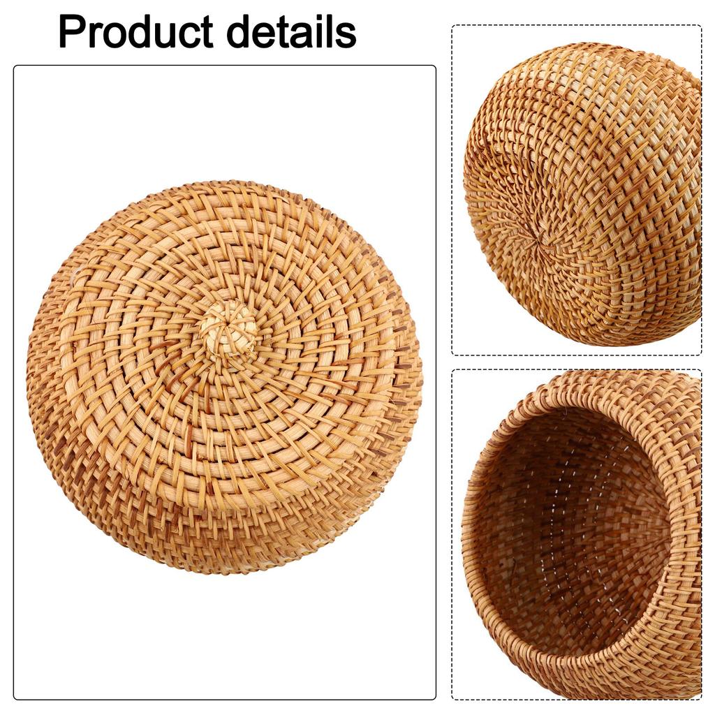 Aufbewahrungsbox Rattan Geflochtener Aufbewahrungskorb Multifunktional Robust Vietnamesische Herbstranke 1 Stück Tragbar Praktisch Mit Deckel Design