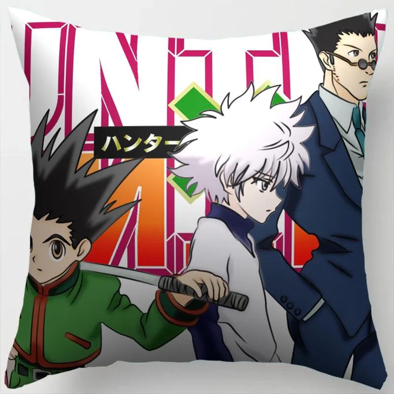 45CM Anime HUNTER Hisoka Kurapika Killua Zoldyck Druck Kissenbezug Wohnzimmer Zuhause Sofa Auto Dekoration Kissenbezug Kissenbezug