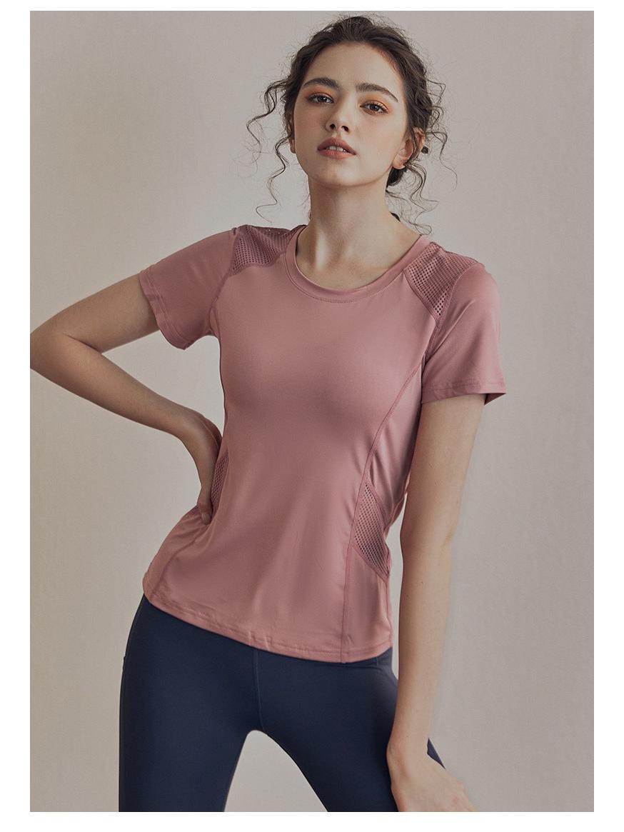 

Высококачественные женские летние футболки для йоги с коротким рукавом, быстросохнущие, для бега и пилатеса Medium