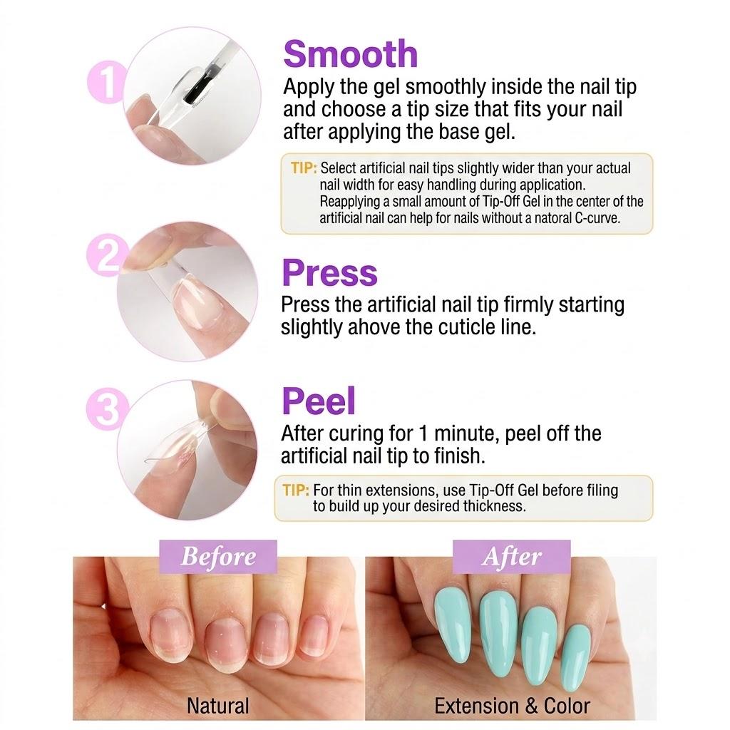 JELLO JELLO Basic Gel Collection 9 Types Base Top Repair and Nail Extension Gel 10ml X 9