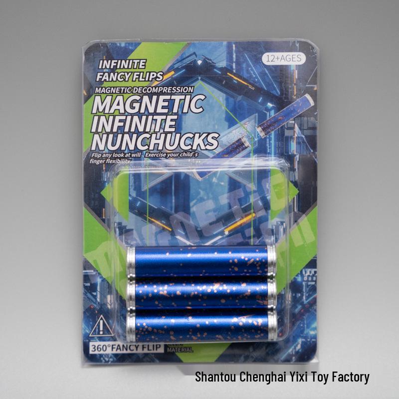 

Магнитный Металлический Антистресс Спиннер - Дизайн Нунчаки Черного Цвета