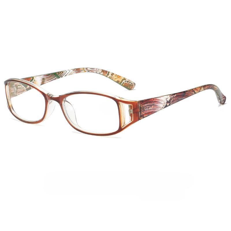 

Женские Мужские Очки для Чтения Модный Принт Пожилые Гиперметропия Очки Смола Анти-Синий Свет Очки по Рецепту + 400 degrees кофейный