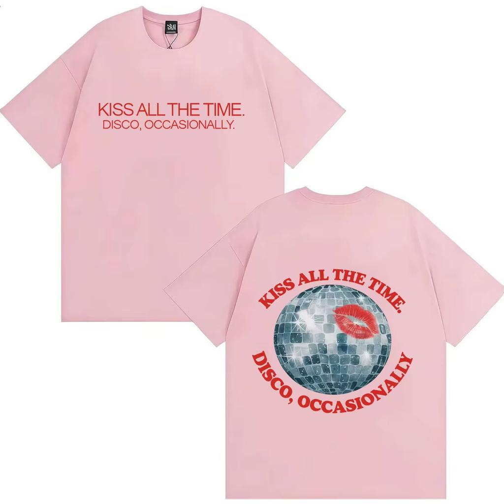 Harry Styles Kiss All The Time Disco Occasionally 2026 Double Sided Print T-Shirt Polyester Harajuku Comfortable Women Tee Shirts