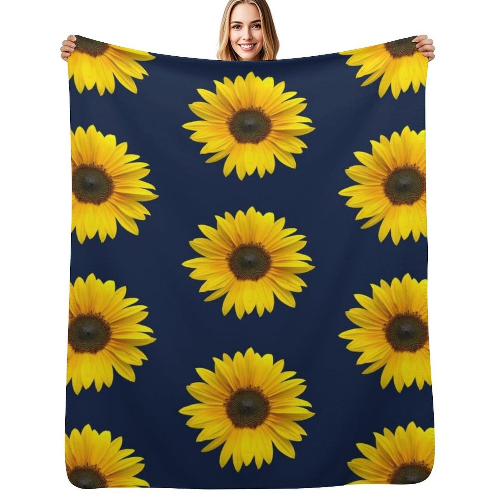 Sunflower pattern 7 Throw Blanket Easy Care Comfortable Blanket for Couch Size: 75*100cm, Weight: 230 GSM