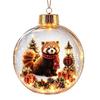 Acrylic Christmas Ornament With Animal Design - Hedgehog Penguin Panda Lamb Light-Up Hanging Decor Tree Home Festive Display