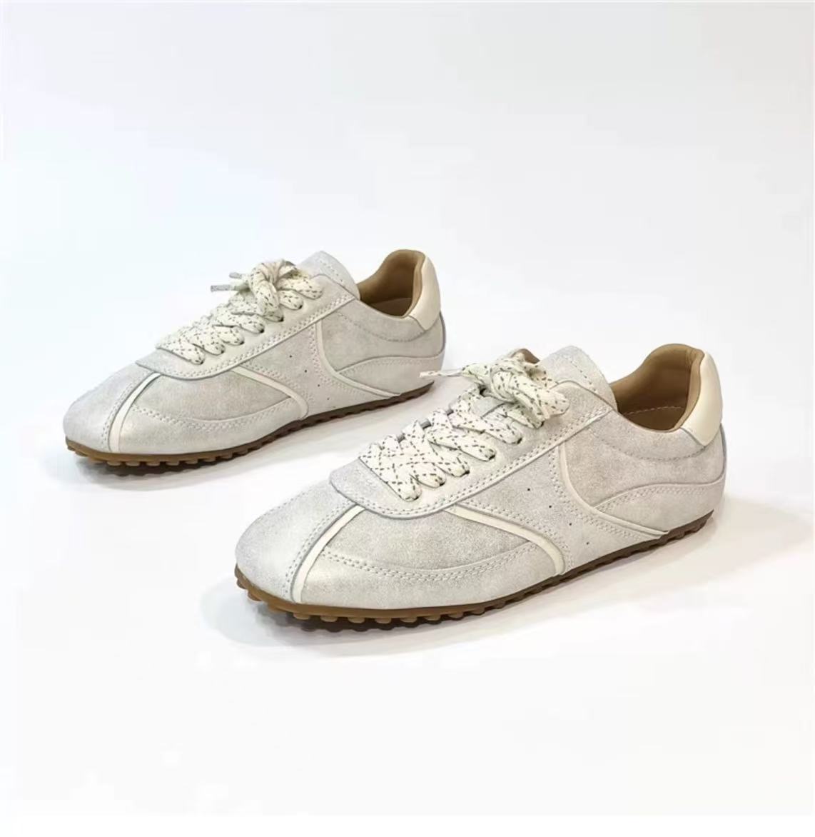 

Flat-bottomed German training shoes women s 2025 new spring and summer silver little white shoes casual sports women s shoes show small Forrest 35
