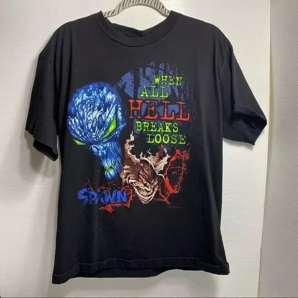 

Spawn Todd McFarlane Comic Graphic Short Sleeve Black Unisex Tshirt Reprint Unisex T-Shirt XXXXL