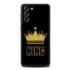 Couple Style Cartoon Crown king Queen Phone Case For Samsung Galaxy S24 S23 S22 S20 Ultra S21 FE 5G S10 S9 Plus S10E S8 Cover
