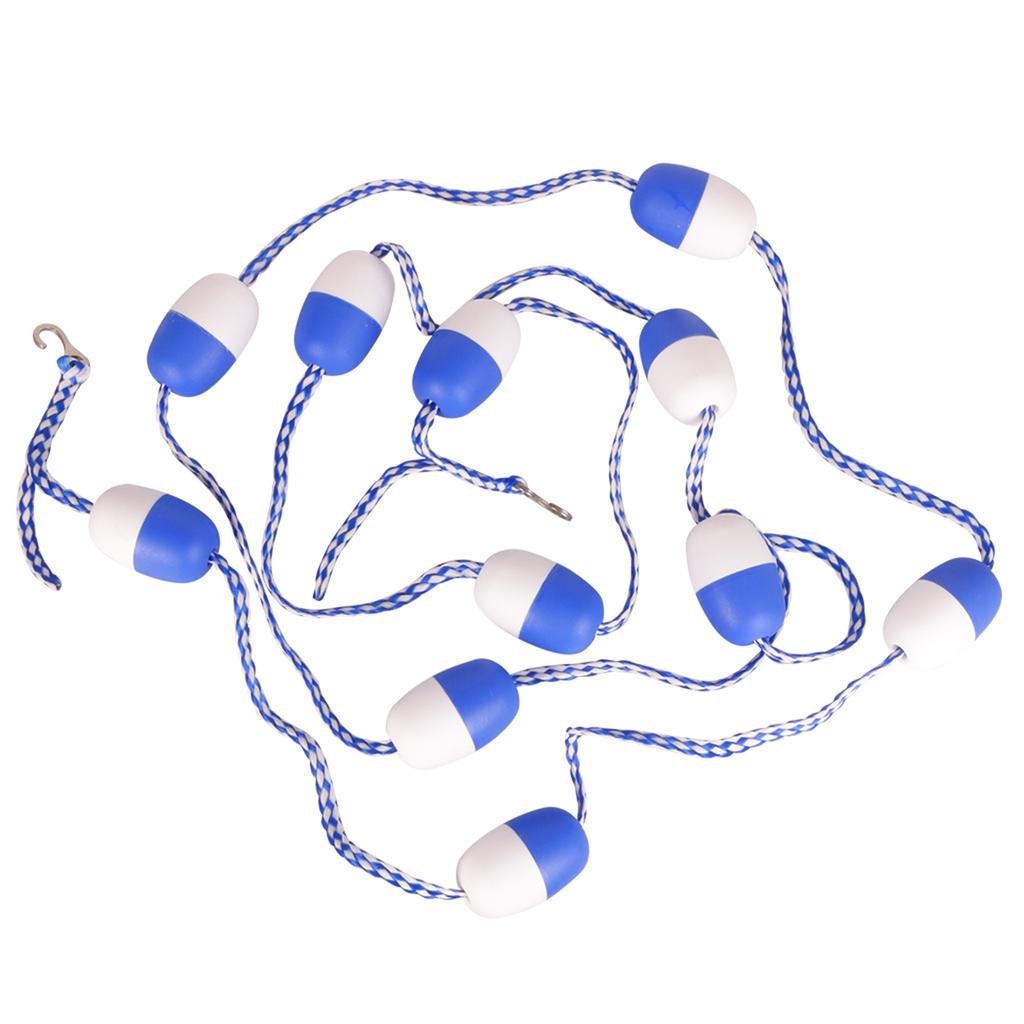 16Ft Floating Pool Safety Divider Rope Nonslip with Pre Assembled Hooks Suitable for Indoor/Outdoor Swimming Pools