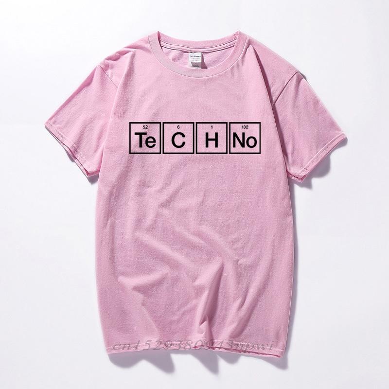 Techno Slogan Print Tshirt Periodic Table Graphic Design Music Tee House Top Summer Fashion Streetwear Camiseta Masculina