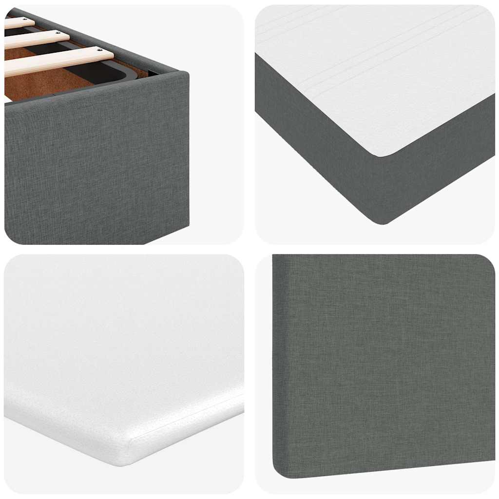 Enjoy Restful Nights with This Ottoman Bed with Mattress and LEDs In Dark Gray 120 X 200 Cm Fabric