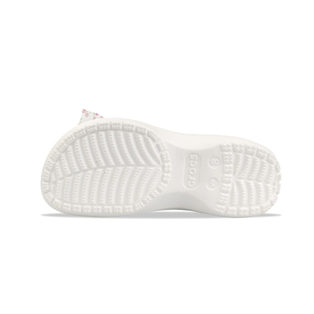 Crocs Classic Platform Clog Classic Clog Cherry Love Soft Classic Versatile Gift Box Model Clogs for Men and Women White