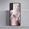 Funda de Cristal Mariposa Rosa Belleza Para Samsung Galaxy S22 S20 FE S21 Plus Cubierta de Teléfono S10 5G S9 Note 20 Ultra 10 Lite Carcasa