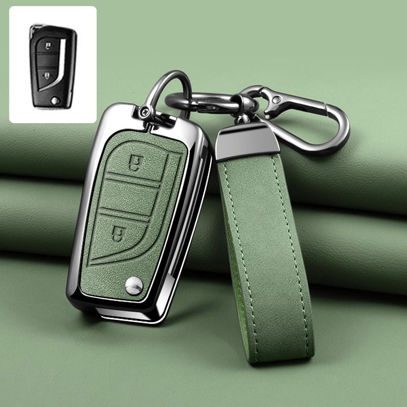 Zinc Alloy Leather Car Key Case For Toyota Auris Corolla Avensis Verso Yaris Aygo Scion Tc Im Camry Rav4 Forturner Hilux Key Fob