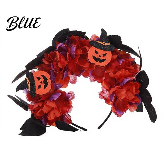 Halloween Party Hairband Floral Headband Handmade 3D Shape Widened Fit Colorful Flower