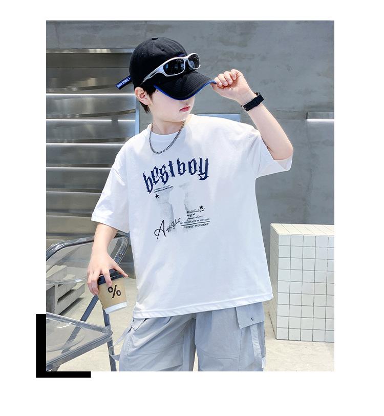 Boys' Summer 2026 Trendy Cool Casual Short-Sleeved T-Shirt - Lightweight, Loose, Versatile, and Breathable.