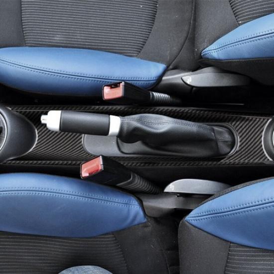 3Pcs Black Carbon Fiber Interior Handbrake Base Cover Trim For Mini Cooper 07-10