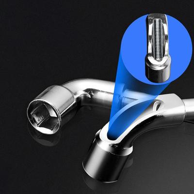 Chrome Vanadium Steel L Type Pipe Perforation Elbow Mini Wrench Universal Double Head Hex Socket Metric Wrench 6 Point 6-15MM